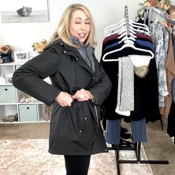 2-in-1 ! Susan Graver Water Resistant Systems Jacket, Black & Dark Gray, A460573 - Picture 6 of 13